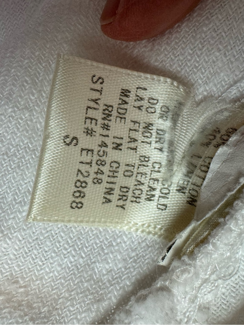 Everly White Short-Sleeve Frayed-Trim Linen Top - Picture 6 of 7